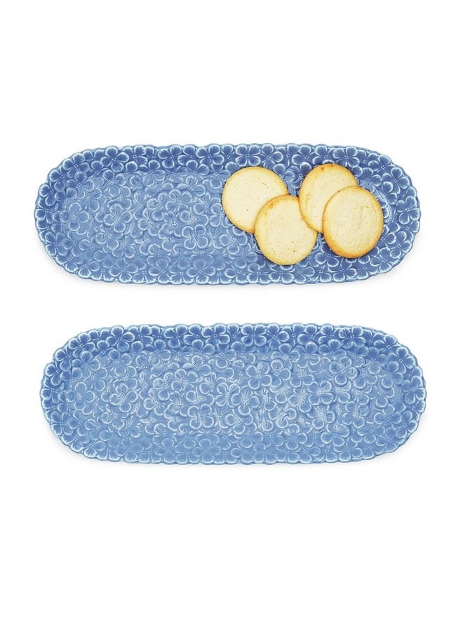 Two's Company Two's Company Hydrangea Tidbit and Cracker Dish, Porcelain, Set of 2  - Image 4