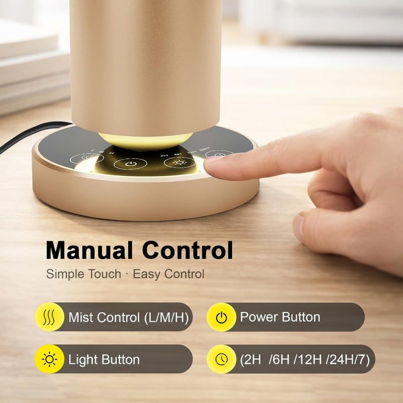 Scent Diffuser Machine, 1500 Sq Ft, Ring Ambient Light, Wireless, Aluminum, Remote ControlandTouch Buttons, Adjustable Fragrance IntensityandTimer, Waterless Diffuser - Gold - Image 3