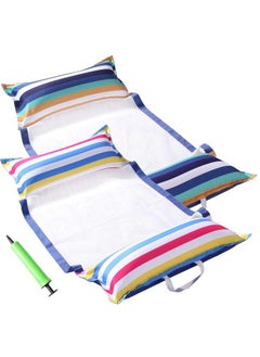 FindUWill Pool Hammock Floats Xl 2Pack Inflatable Water Hammocks Floaties 4 In 1 (Saddle Lounge Chair Hammock Drifter) Pool Float Lounger For Adults  - Image 2