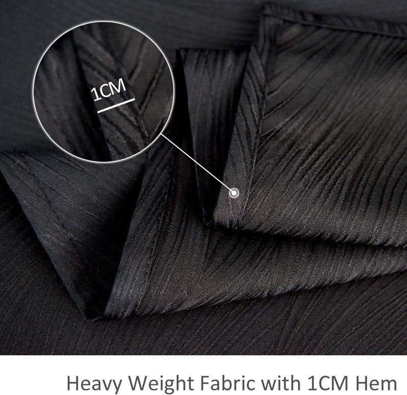 maxmill Square Tablecloth Swirl Design Spillproof Wrinkle Free Heavy Weight Soft Table Cloth Decorative Fabric Table Cover for Outdoor and Indoor Use Square 70 x 70 Inch Black - Image 5