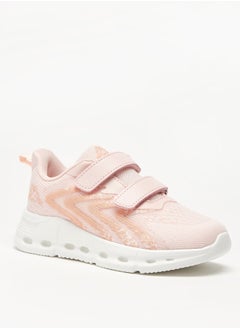 Kappa Girls' Textured Sports Shoes with Hook and Loop Closure  - Image 1