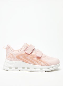 Kappa Girls' Textured Sports Shoes with Hook and Loop Closure  - Image 3