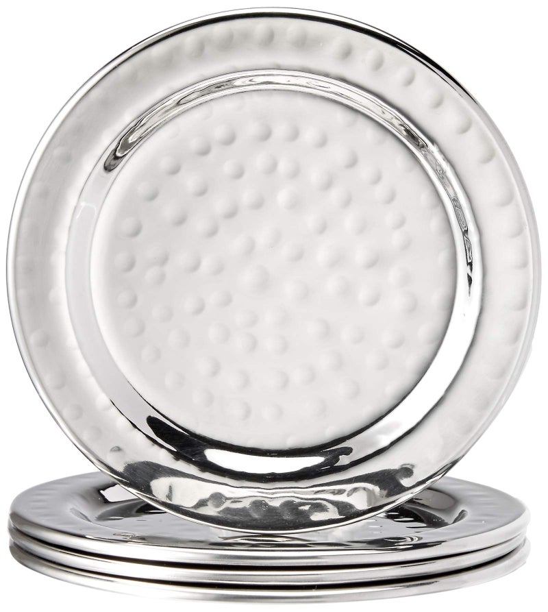 Elegance Hammered 4Inch Stainless Steel Coasters Set Of 4