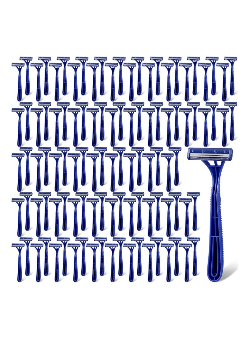 SYOSI 100 قطعة شفرات حلاقة مزدوجة الاستخدامDisposable ، شفرات حلاقة للرجال بكميات كبيرة ، شفرات حلاقة مزدوجة الاستخدام بالجملة للرجال للحلاقة بأمان في الفنادق وبيوت الضيافة والسفر والاستخدام المنزلي المحمولة - Image 1