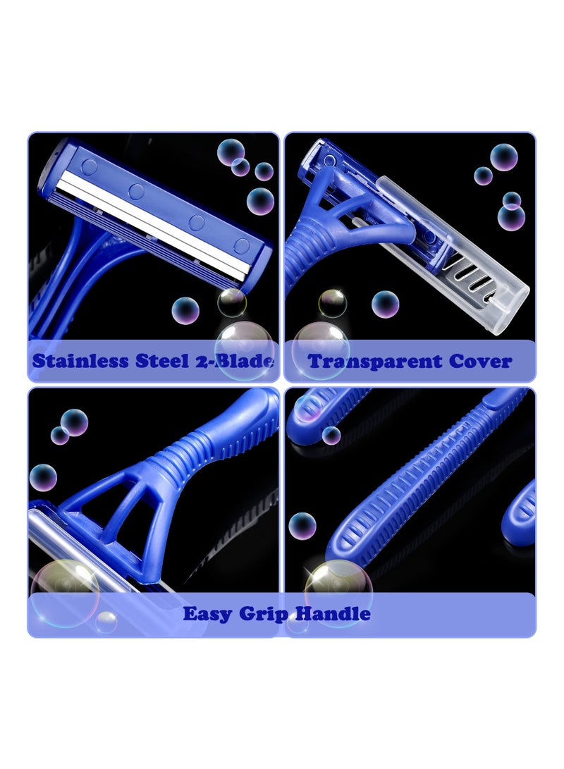 SYOSI 100 قطعة شفرات حلاقة مزدوجة الاستخدامDisposable ، شفرات حلاقة للرجال بكميات كبيرة ، شفرات حلاقة مزدوجة الاستخدام بالجملة للرجال للحلاقة بأمان في الفنادق وبيوت الضيافة والسفر والاستخدام المنزلي المحمولة - Image 2