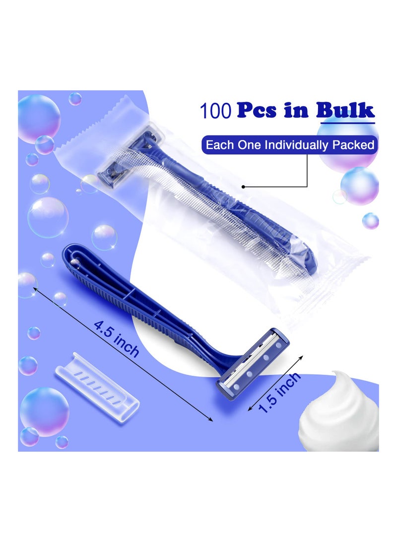 SYOSI 100 قطعة شفرات حلاقة مزدوجة الاستخدامDisposable ، شفرات حلاقة للرجال بكميات كبيرة ، شفرات حلاقة مزدوجة الاستخدام بالجملة للرجال للحلاقة بأمان في الفنادق وبيوت الضيافة والسفر والاستخدام المنزلي المحمولة - Image 4