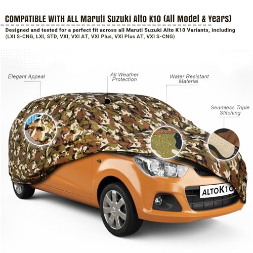 Pivalo Car Body Cover for Innova Crysta All Model & Years (2005-2026) 100% Waterproof with Mirror Pockets, Triple Stitched Dustproof Heat Resistant UV Protection (Military/Jungle/Camouflage) - Image 2