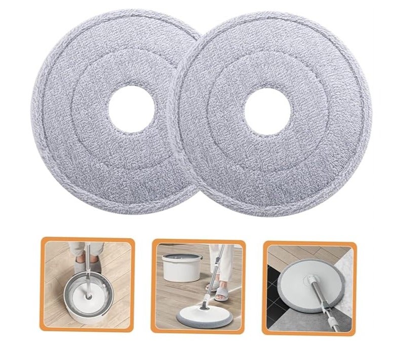 VENDIX Spin Mop Replacement Head Microfiber Mop Pads 2 PCS Refill Cleaning Mop Head Highly Absorbent Washable Floor Cleaning Pad - Image 1