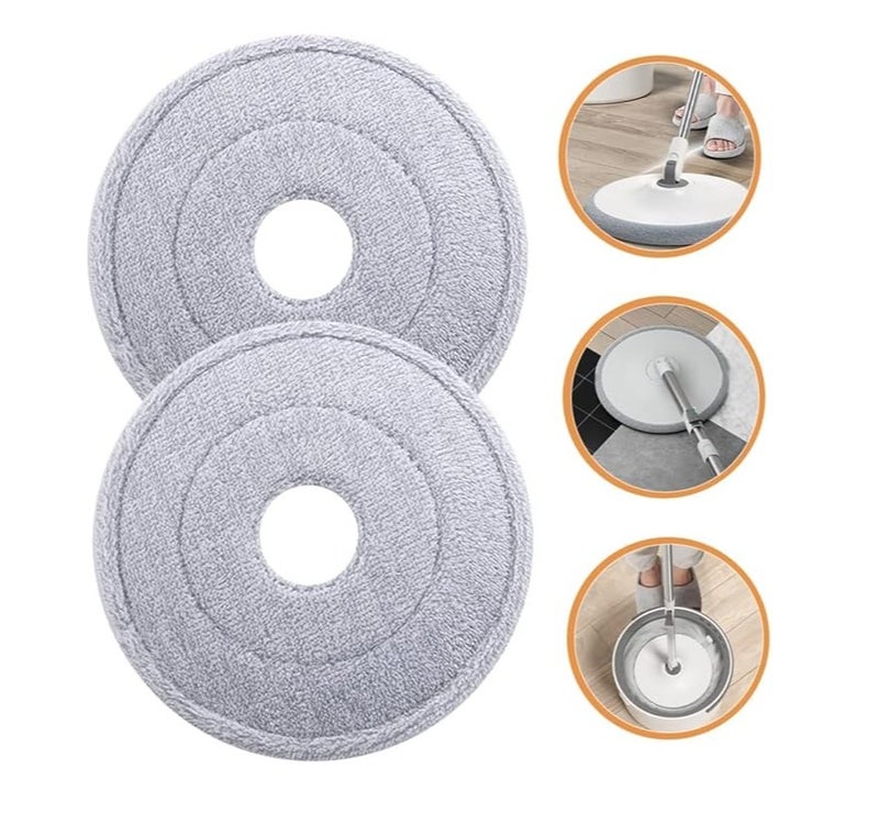 VENDIX Spin Mop Replacement Head Microfiber Mop Pads 2 PCS Refill Cleaning Mop Head Highly Absorbent Washable Floor Cleaning Pad - Image 3