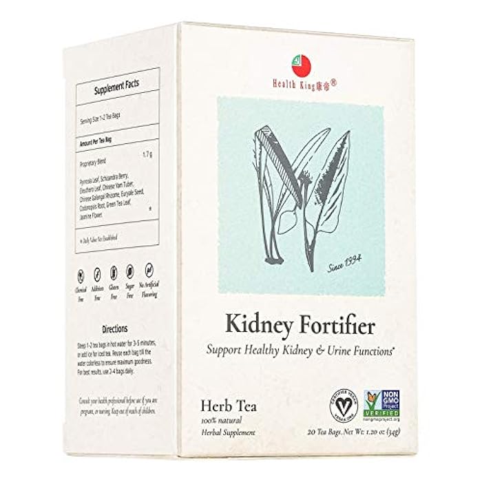 Health King Kidney Fortifier Herb Tea, Teabags, 20 Count Box - Image 1