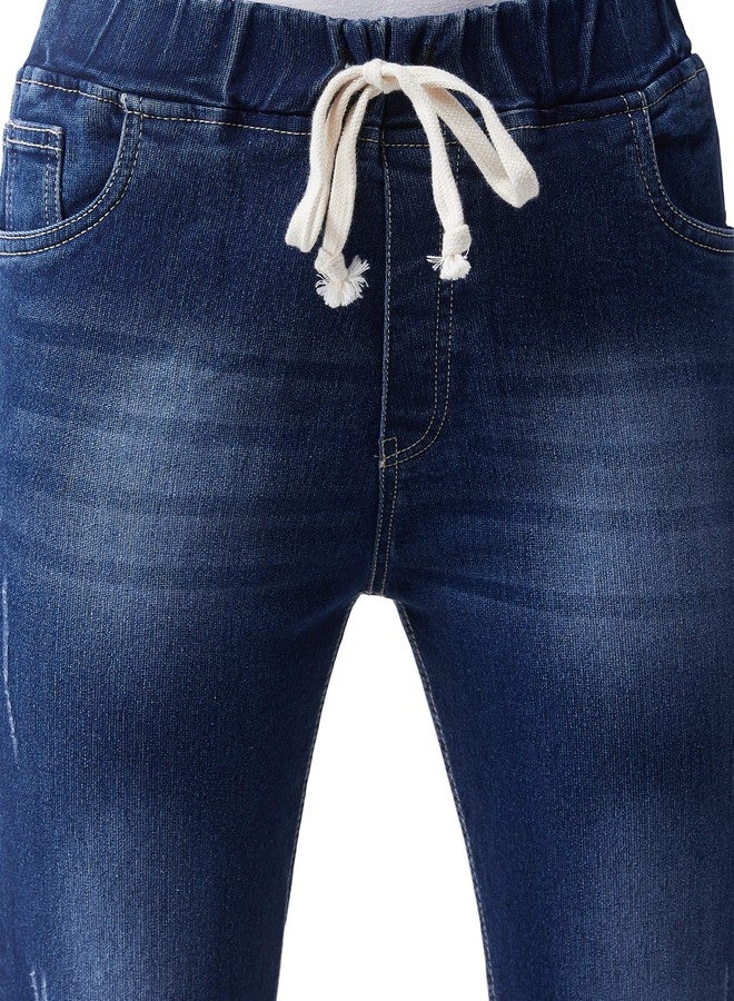 مس تشايس بنطلون رياضي نسائي من الجينز باللون الأزرق الداكن بقصة مريحة من Miss Chase (MCSS18DEN06-02-71-34، أزرق داكن، مقاس 34) - Image 5