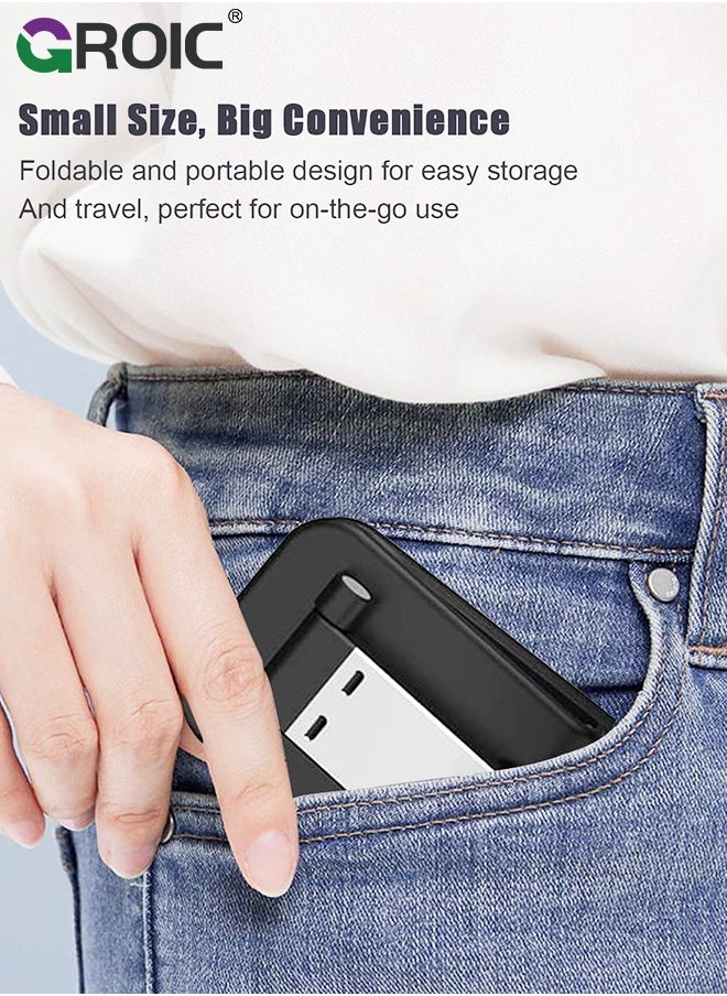 GROIC - Phone Stand for Desk, Portable Cell Phone Stand Holder, Foldable Height Angle Adjustable iPhone Stand Cradle Dock, Compatible with All Mobile Phones, Compatible with 4-8'' iPhone Android Smartphone - Image 1