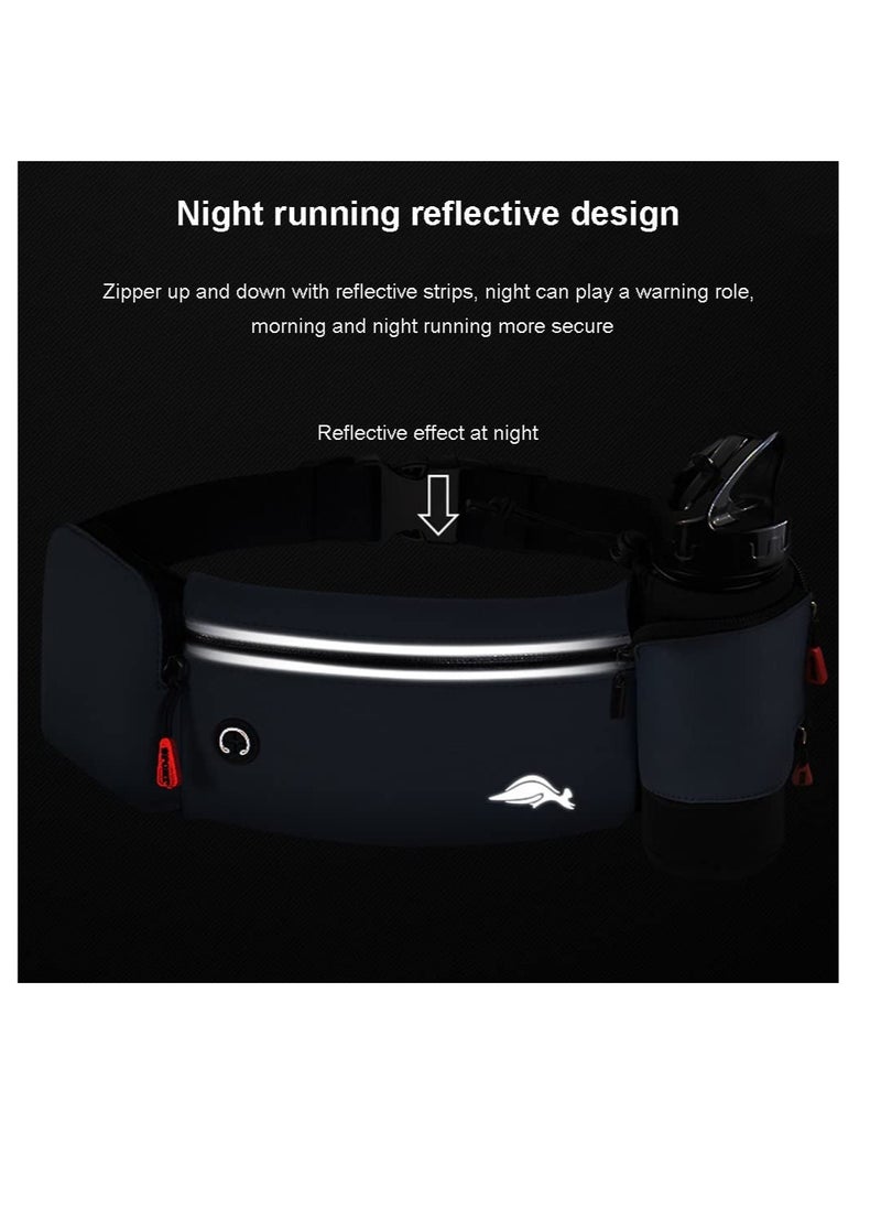 Excefore - Running Belt Bag, Running Belt Bag with Foldable Water Bottle Holder, Running Phone Holder for Women and Men, Water Resistant and Non Bouncing, Perfect for Running, Cycling and Walking - Image 1