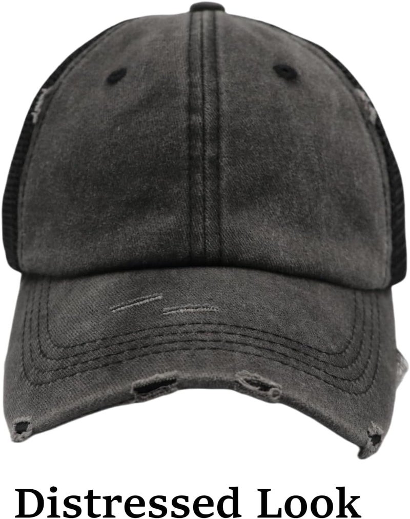ProMindFun Womens Pony Hat High Ponytail Baseball Cap Girls Messy Bun Caps Camouflage Trucker Bad Hair Day Adjustable Dad Hat - Image 4