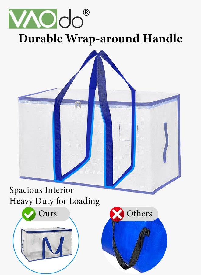 VAOdo 3PCS Storage and Moving Bags, Foldable Water-Resistant Storage Bags with Zipper, Reusable Grocery Bags Best Moving Boxes, Alternative for Dormitory Home Moving Cargo Carrying Miscellaneous Storage 69*38*40CM - Image 4