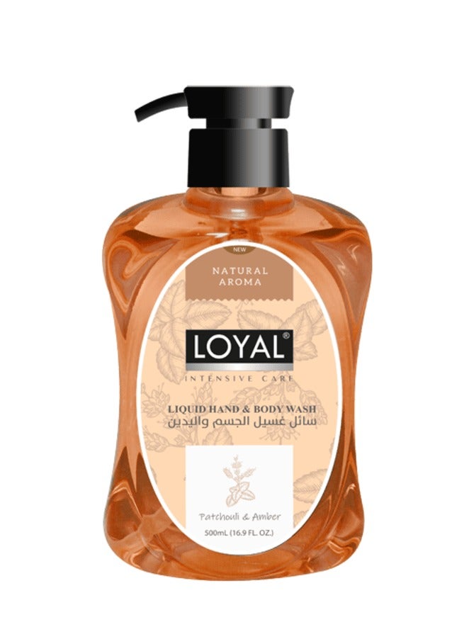 loyal غسول يدين وجسم سائل للعناية المكثفة برائحة الباتشولي والعنبر - 500 مل - Image 1