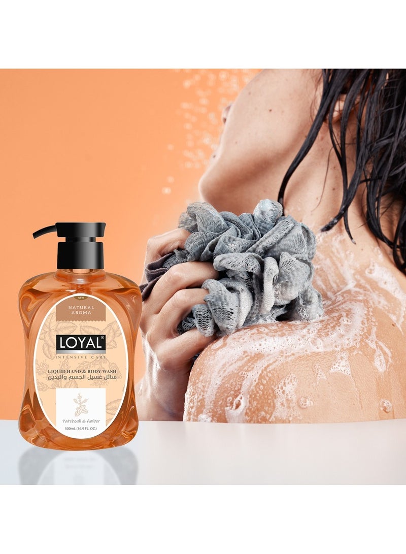 loyal غسول يدين وجسم سائل للعناية المكثفة برائحة الباتشولي والعنبر - 500 مل - Image 3