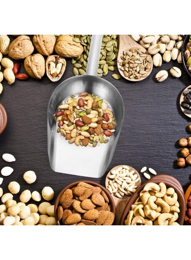 سيوسي Multi-Purpose Scoop, Kitchen & Bar Scoop for Ice, Flour, Grain, Candy & Pet Food, Commercial Grade Small Food Scoop for Restaurants, Weddings & Home Use, Dishwasher Safe, Stainless Steel (8oz) - Image 2