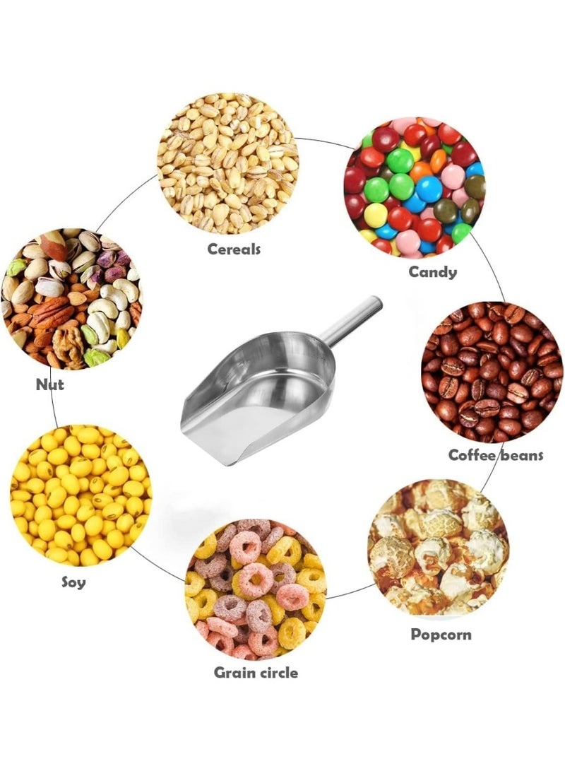 سيوسي Multi-Purpose Scoop, Kitchen & Bar Scoop for Ice, Flour, Grain, Candy & Pet Food, Commercial Grade Small Food Scoop for Restaurants, Weddings & Home Use, Dishwasher Safe, Stainless Steel (8oz) - Image 4