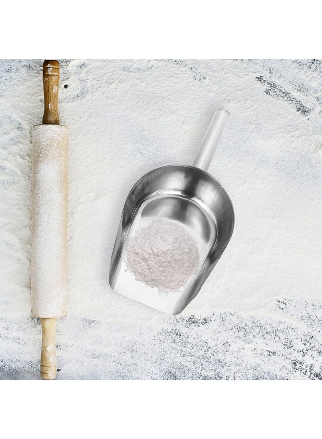 سيوسي Multi-Purpose Scoop, Kitchen & Bar Scoop for Ice, Flour, Grain, Candy & Pet Food, Commercial Grade Small Food Scoop for Restaurants, Weddings & Home Use, Dishwasher Safe, Stainless Steel (8oz) - Image 5