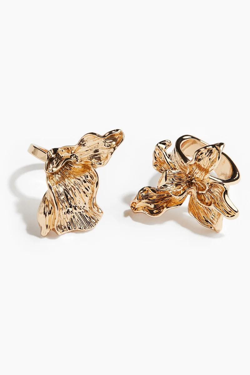 H&M 2-pack organic-shaped rings