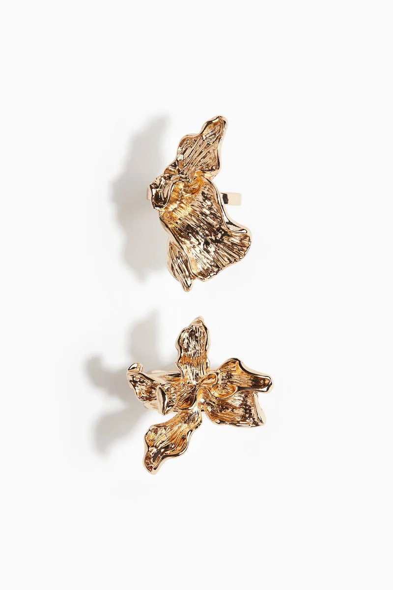 H&M 2-pack organic-shaped rings