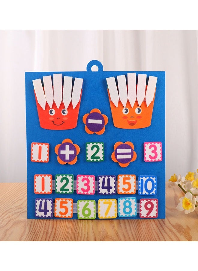 EHOME - Kids Montessori Math Toys Finger Numbers Counting Set 30x32cm, Learning Toddler Felt Educational Learning Counting Math Felt Board Preschool Manipulatives Travel Game Addition Subtraction - Image 1