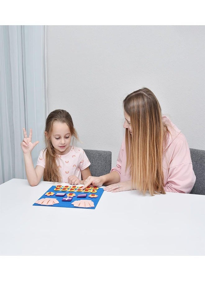 EHOME - Kids Montessori Math Toys Finger Numbers Counting Set 30x32cm, Learning Toddler Felt Educational Learning Counting Math Felt Board Preschool Manipulatives Travel Game Addition Subtraction - Image 1