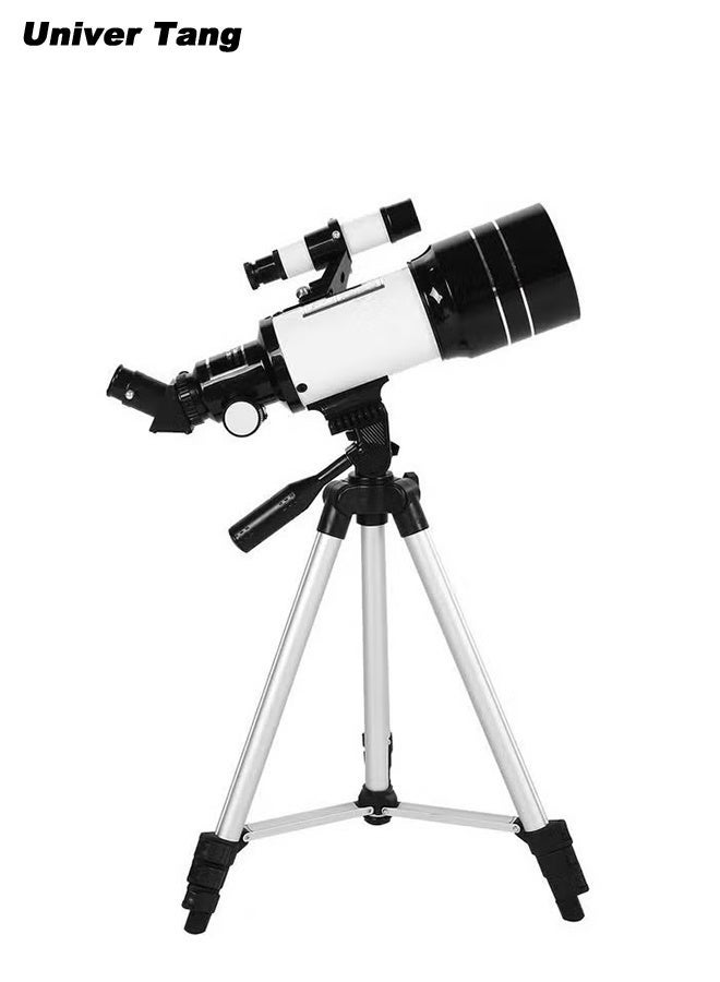 صورة العالمة تلسكوب للبالغين والأطفال مع حامل قابل للتمديد، بفتحة 70 ملم، تلسكوب انكساري فلكي للمبتدئين في علم الفلك (15X-150X)، تلسكوب محمول 300 ملم - Image 1