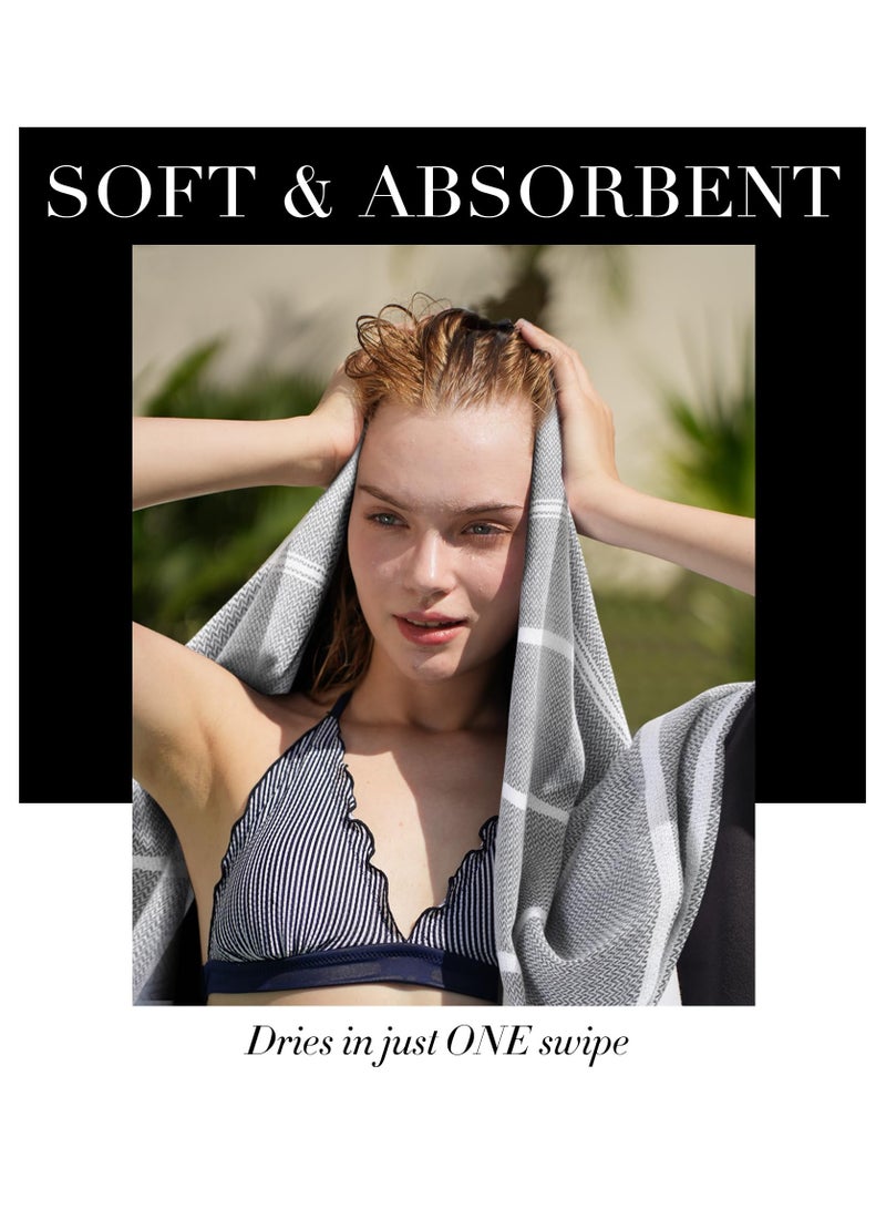 SYOSI Large Beach Towel, Soft Picnic Blanket, Outdoor Law Grass Mat Park Car Travel Summer Vacation Stuff Accessories Road Trip Essential Camping Gear Ship Cruise Gear Must Haves Trip Beach Towel Outside - Image 5