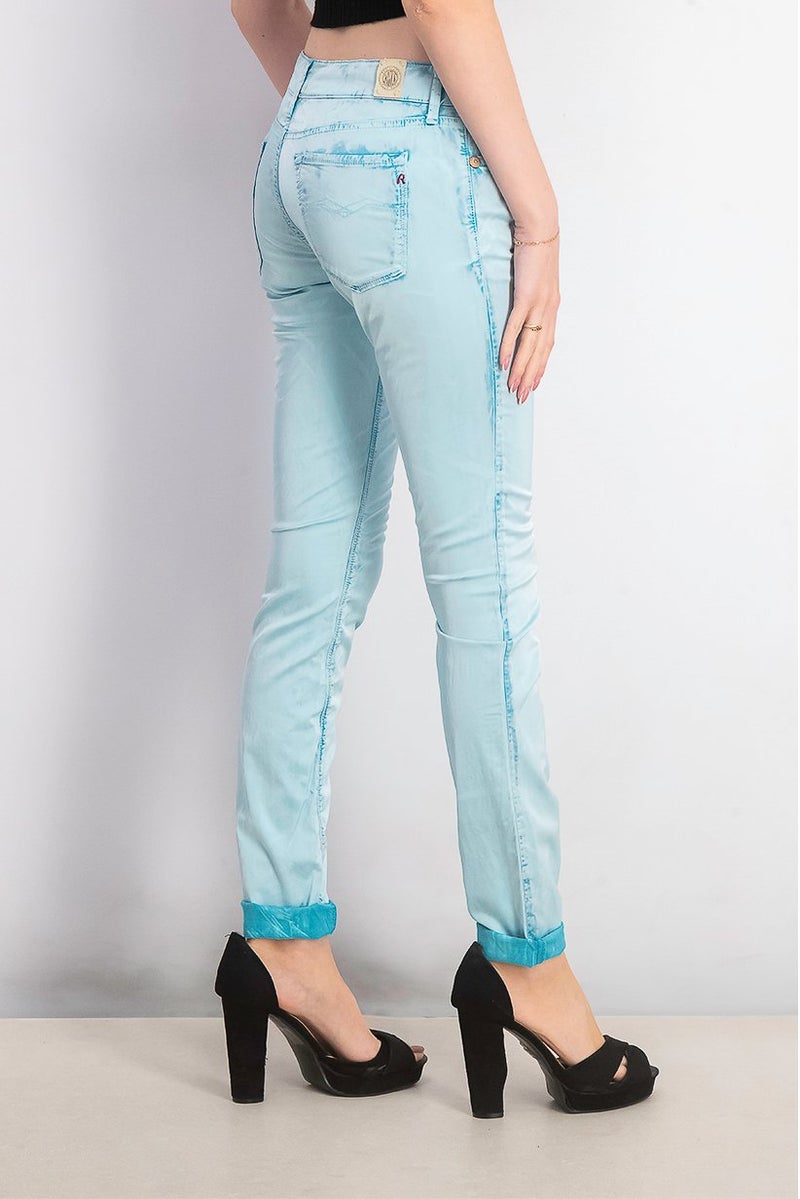 Replay Women Skinny Five Pocket Pants, Turquoise - Image 2