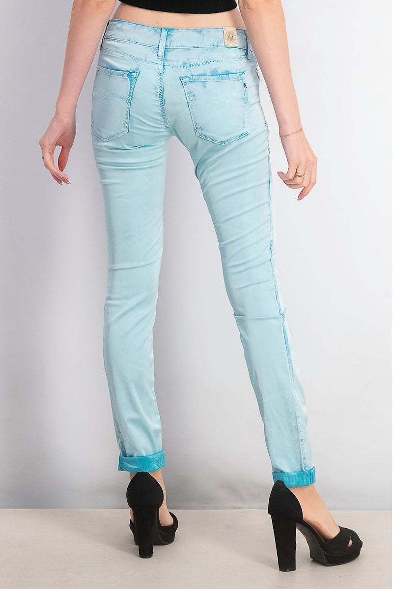 Replay Women Skinny Five Pocket Pants, Turquoise - Image 4