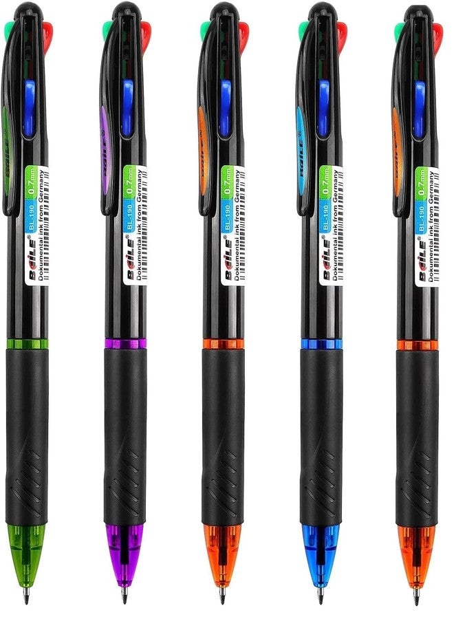 APCATIO 4 In1 Retractable Ball Pen Box Durable Click Off Body 4 Ink Colors In One Pen Ball Point Pens For Office, Student & School Stationery (3PCS) - Image 1