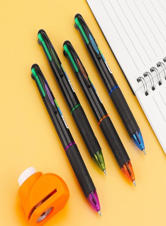 APCATIO 4 In1 Retractable Ball Pen Box Durable Click Off Body 4 Ink Colors In One Pen Ball Point Pens For Office, Student & School Stationery (3PCS) - Image 2