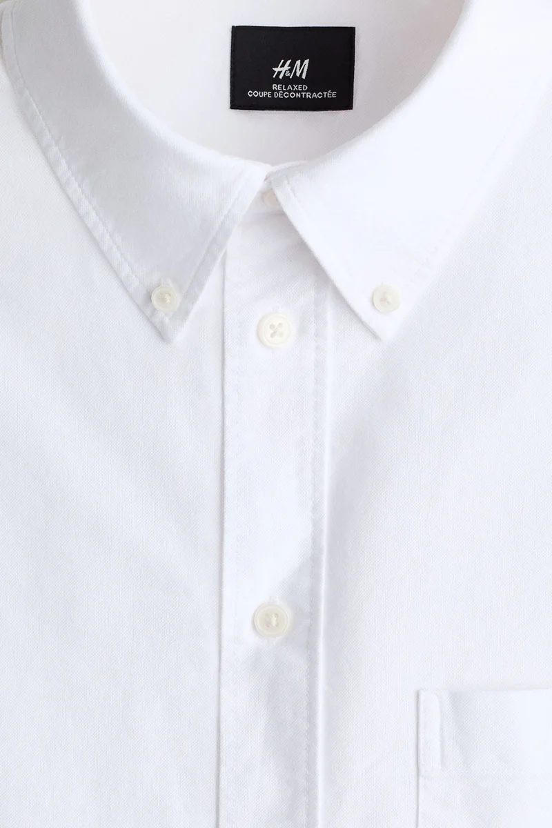 H&M  Relaxed Fit Short-sleeved Oxford shirt for Men | Best Price UAE