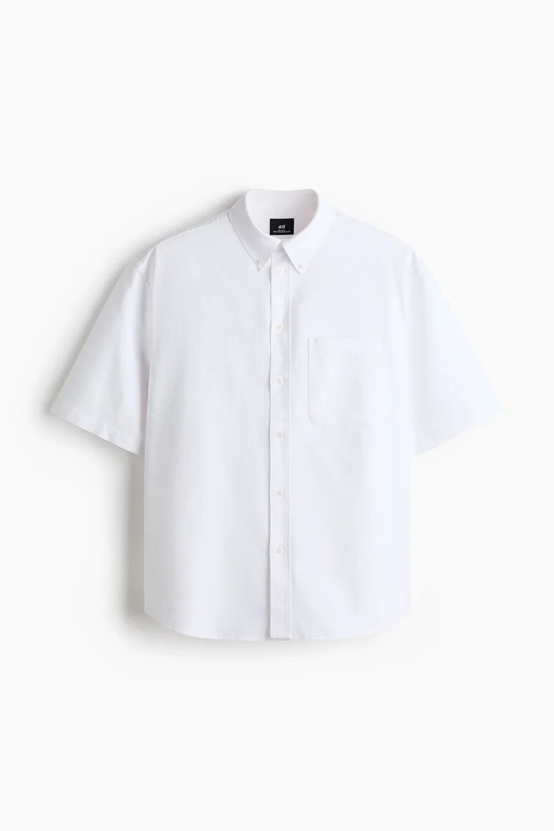 H&M  Relaxed Fit Short-sleeved Oxford shirt for Men | Best Price UAE