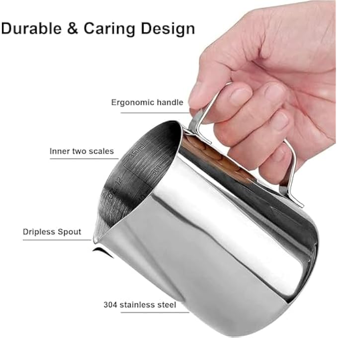 Unity Milk Jug Espresso Milk Frothing Pitchers 304 Stainless Steel Barista Cup For Making Coffee Cappuccino 350Ml  Pen - Image 5