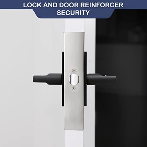 NAUBEA Door Reinforcement Plate, Stainless Steel, Fits 1-3/8" Doors, 2-3/8" Backset, Lock and Door Reinforcer Security, Door Knob/Lock/Latch/Deadbolt Cover Plate, Reinforce and Repair Wood/Metal Doors - Image 3