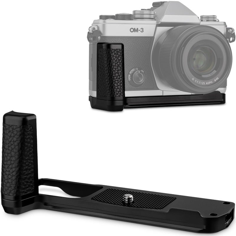 Haoge HGOM3 Camera Bracket Holder Hand Grip for OM System OM3 fit Arca Swiss Kirk RRS Benro Quick Release Plate - Image 2