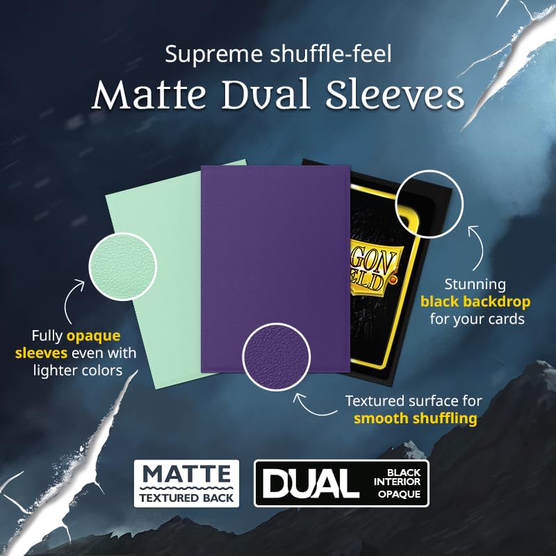 Dragon Shield | Matte Dual Standard Size Card Sleeves | 100 CT - Smooth & Tough Premium TCG Sleeves - Compatible with Pokemon, Flesh & Blood, One Piece & Magic The Gathering | Wisdom - Image 4