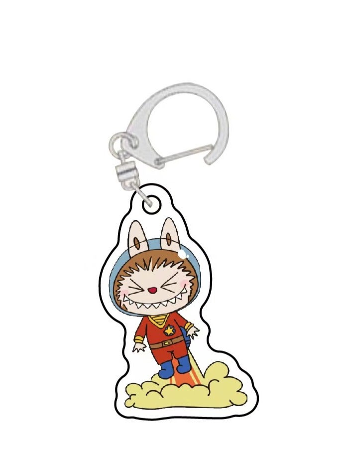 Generic LABUBU Acrylic Keychain Quirky Monster Double-Sided Cartoon Charm Accessories for Backpacks, Luggage & Gift Decor 