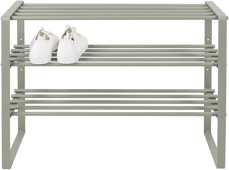 Generic Indian Decor 38438 Entryway 3Tier Metal Shoe Rack Shoe Storage Shelf with epoxy Coating Each Tier Fits 3 Pairs of Shoes Entryway Shoes Organizer in Grey 29 x 70 x 485cm - Image 4