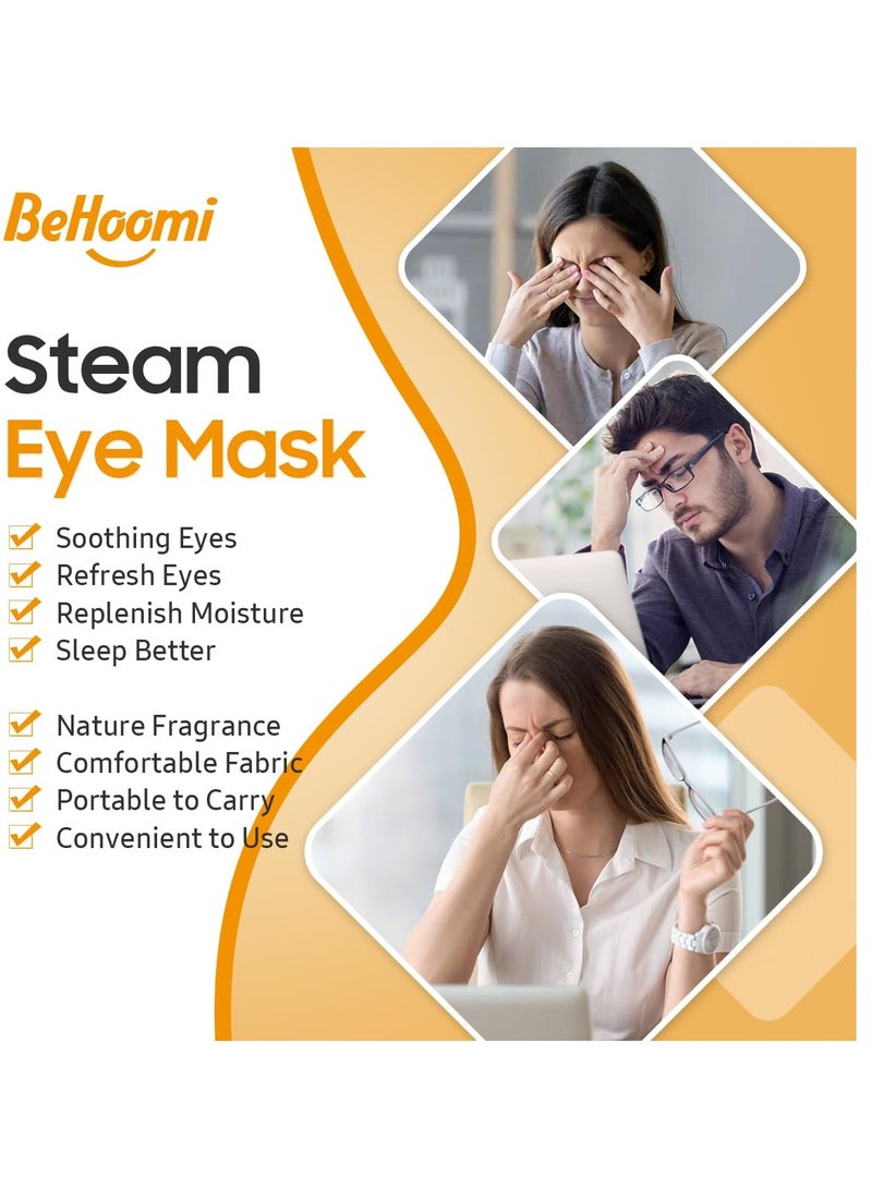 BeHoomi 20 Packs Steam Eye Mask, Heated Warm Compress for Eyes, Disposable Self Heating Eye Mask for Sleep, Travel Essentials & Relaxation Gifts for Women, Stocking Stuffers (Sweet Orange)  - Image 5