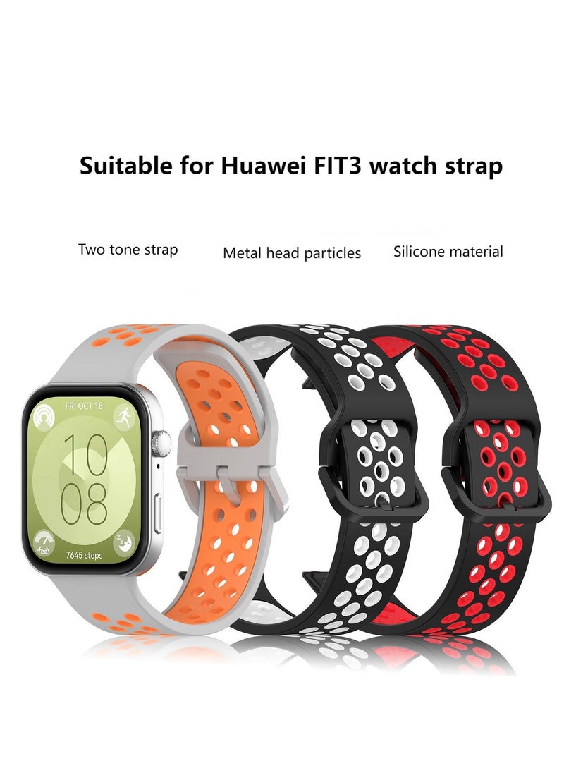 HW 3PCS Strap for HUAWEI Watch Fit 3, Silicone Watchband Replacement Bracelet  - Image 2