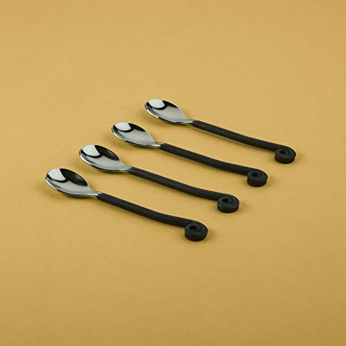 Gourmet Settings - 4-Piece Mini Spoons Set - Treble Clef Collection - Polished/Matte Small Stainless Steel Teaspoons - Demitasse Espresso Cutlery - Dishwasher Safe Flatware (34-900) - Image 2