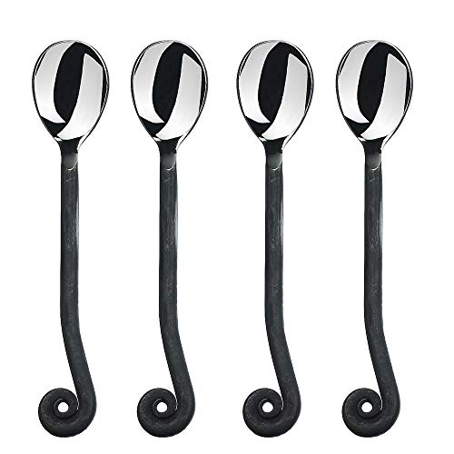 Gourmet Settings - 4-Piece Mini Spoons Set - Treble Clef Collection - Polished/Matte Small Stainless Steel Teaspoons - Demitasse Espresso Cutlery - Dishwasher Safe Flatware (34-900) - Image 1