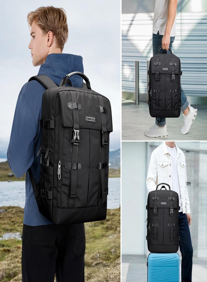 WITZMAN Travel Laptop Backpack for Men Fit 16 inch Computer Carry-on Airline Approved with USB Charging Port(B716 Black) - Image 2
