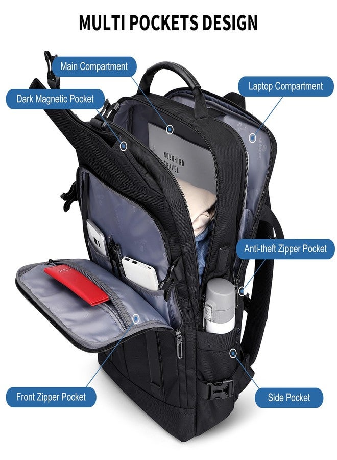 WITZMAN Travel Laptop Backpack for Men Fit 16 inch Computer Carry-on Airline Approved with USB Charging Port(B716 Black) - Image 3