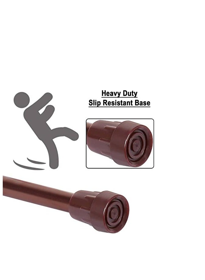 Generic Adjustable Length Folding Walking Stick with Non-Slip Base Made of Aluminum (Copper Color) in L Shape  - Image 4