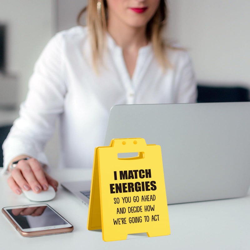 MAMAGIFTREE I Match Energies - Funny Desktop Decor Sign - Humorous Office Gifts for Coworkers, Bosses, Staffs, Managers, Team Members and Friends - Cute and Sarcastic Accessories for Office Desk Home Workspaces - Image 2